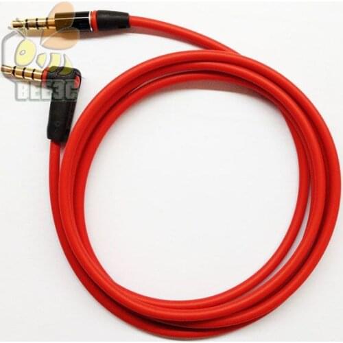 High good quality red 3.5mm Male to Male Detox/Pro angle head Replacement Audio Extension Cable B AUX Cable hot sales 300pcs/lot