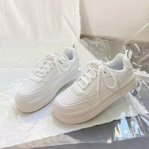 White Womens Sneakers Shoes Sports Kawaii Platform Spring Flat Tennis Casual Basket Vulcanize Running Lolita Trainers