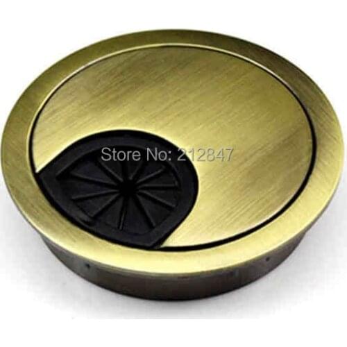 Hardware Alloy Round Shaped Cable Wire Hole Cover for Computer Desk