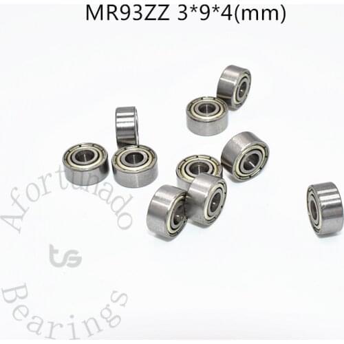 MR93ZZ 3*9*4(mm) 10pieces free shipping bearing ABEC-5 Metal Sealed Miniature Mini Bearing MR93 MR93ZZ chrome steel bearing
