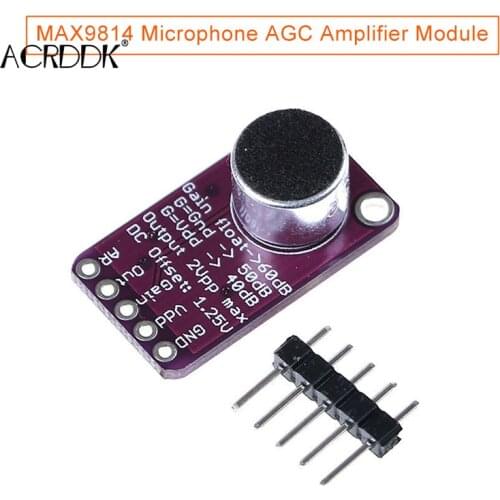 Max9814 Microphone Amplifier Module Agc Module With Automatic Gain Control And Low Noise Microphone Bias Fc
