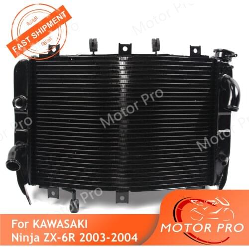Motorbike Radiator For Kawasaki Ninja ZX6R 2003 2004 Cooling water cooler Accessories ZX-6R ZX 6R 03 04 Black