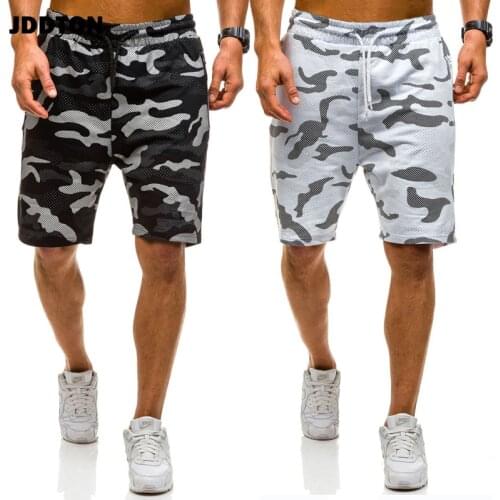 JDDTON Summer Mens Camouflage Shorts Military Cargo Loose Comfortable Knee Length Short Breathable Male Streetwear Homme JE407