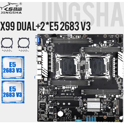 JINGSHA Dual Socket x99 Motherboards Set with 2PCS E5 2683V3
