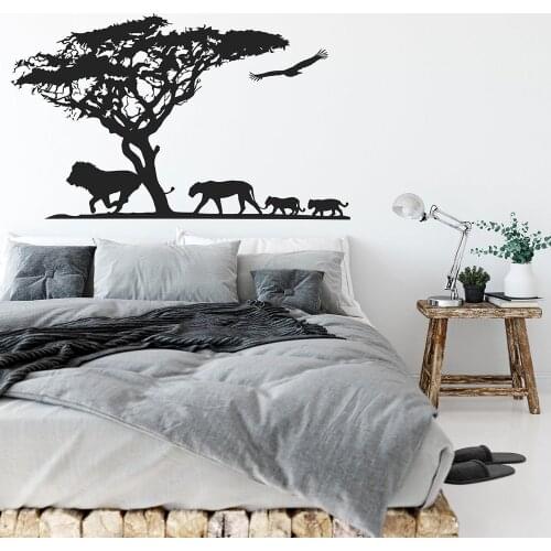 Lion Family Wall Decal Lion Lioness And Lion Cubs Wall Decor Jungle African Lions Wall Sticker Nursery Decor Art Sticker C798