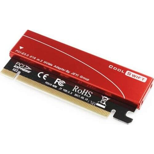 PCIE3.0 NVME Adapter X16 PCI-E Full Speed M.2 2280 Aluminum Sheet Thermal Conductivity Silicon Wafer Cooling