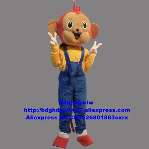 Suspenders Monkey Mascot Costume Adult Cartoon Character Outfit Suit Product Launch Annual Symposium zx95 Free Shipping