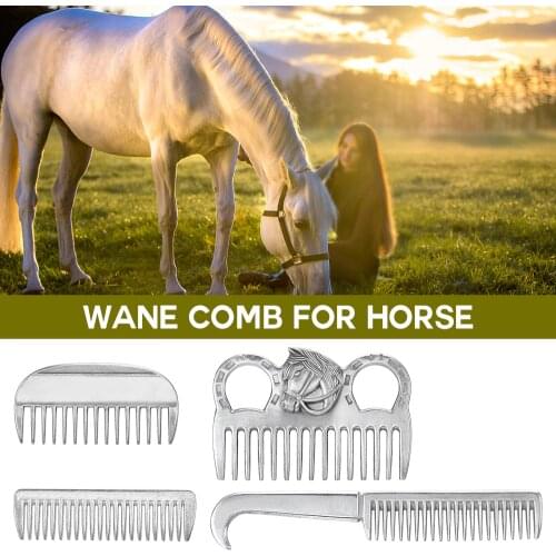 Aluminum Alloy Horse Comb Mane Tail Pulling Comb Metal Horse Grooming Comb Tool Horse Riding Equipment