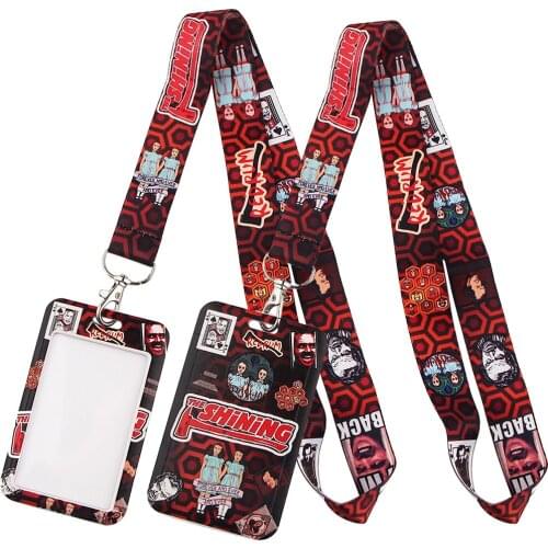 LT380 Horror Movie Print Keychain Ribbon Lanyards for Keys ID Card Phone Straps Hanging Rope Lariat Students Badge Holder