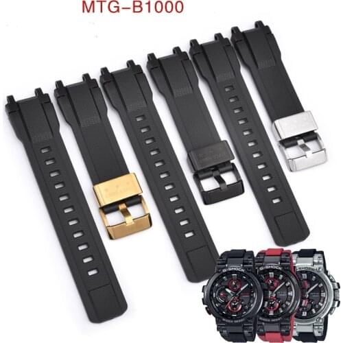 For Casio G-Shock MTG-B1000 G1000 Sport Metal Loop Hoop Watchband Bracelet Accessories Rubber Replacement Watch Band Strap