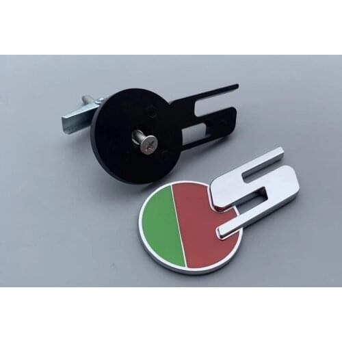 S Green Red Badge Emblem Grille Logo Bracket for Jaguar XF XE XJL Trunk Car Styling Refitting Sport Car High Performance Sticker