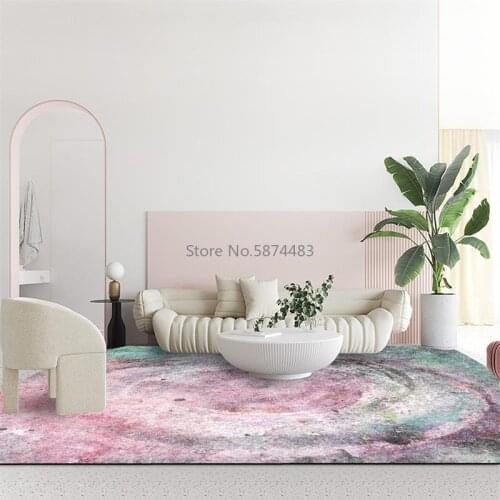 Modern Minimalist Abstract Vortex Fashion Pink Green Living Room Bedroom Bedside Carpet Floor Mat Customization