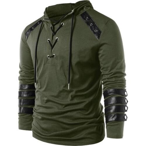 Europe Medieval Retro Men Hooded Jackets Viking Pirate Saxon Long Sleeve Tee Tops Soldier Knight Scandinavian Sweatshirt Coat