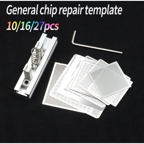 27Pcs /16pcs/10pcs BGA general template Universal Direct Heated Stencils For SMT SMD Chip Rpair and easy support