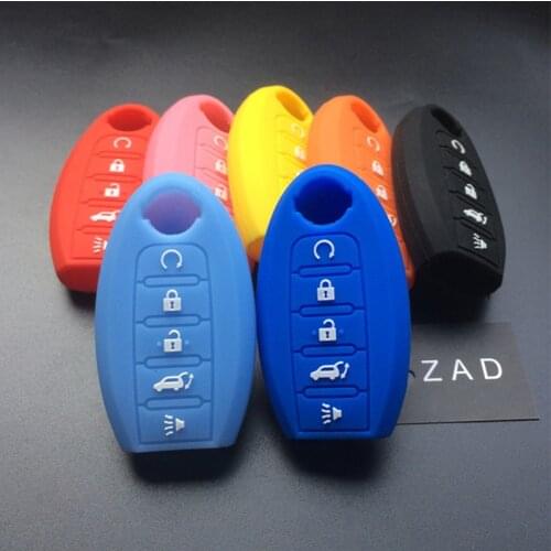 ZAD Silicone rubber car Key Case cover For Nissan Altima pathfinder juke x-trail 5 buttons key