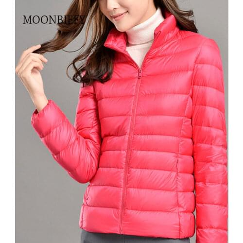 Women Bomber Jacket Light Ultra-thin Style Spring Autumn Female Slim Short Coat Warm Duck Down Plus Size 7XL Factory Outlet