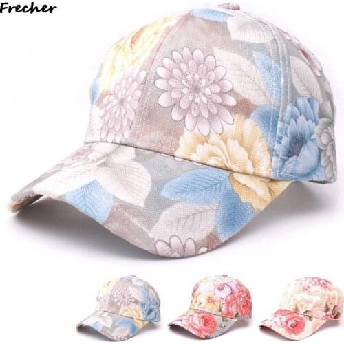 Chrysanthemum Print Women Baseball Cap Gorras Snapback Caps Casual Summer Sun Visor Beach Hat Sports Cap Trucker Hat Dad Caps