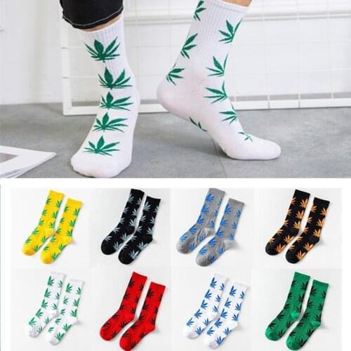 Winter high Quality Harajuku chaussette Style Weed Socks For Women Mens Cotton Hip Hop Socks Man Meias Mens Calcetines