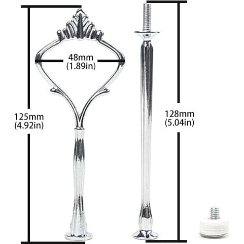 10pcs Big Yellow Crown 2 Layer Cake Display Tray Metal Fittings Bracket Rod