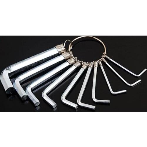 10Pcs/Set Portable Hexagon Hex Key-Allen Wrench Spanner MTB Bike Bicycle Repair Mechanic Hand Tool Set Cycling Accessories