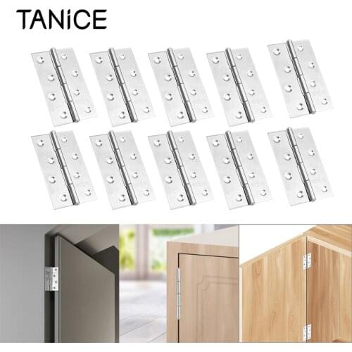 TANiCE 10Pcs Door Hinge 89mm Stainless Steel Butt Hinge With 80pcs Screws And 1 Screwdriver For Inner And Outer Cabinet Doors