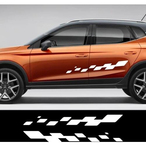 2PCS Car Door Side Lattice Stickers For Audi A4 A3 BMW Ford Volkswagen VW Toyota Mercedes Honda Nissan Kia Fiat Opel Accessories