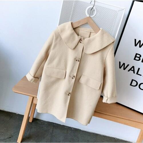 2019 Winter Fashion Solid Jacket For Girls High Quality Childrens' Jacket Long Sleeve Kids Jacket