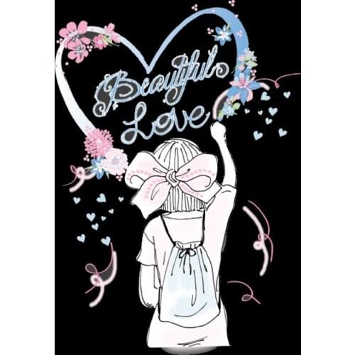 2021 Back of loving middle school girl Patch Iron on Transfers Clothes Sticker Heat Transfer Vinyl for Clothes Decors Applique