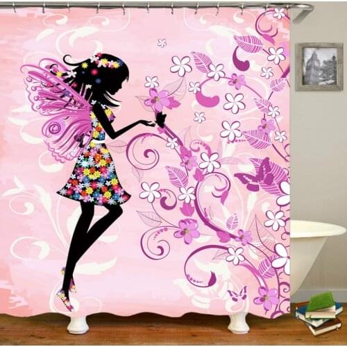 Butterflies Flying Butterflies Flying Butterflies Flying 3D Digital Printing Waterproof Shower Curtain 12 Hook Bathroom Curtain