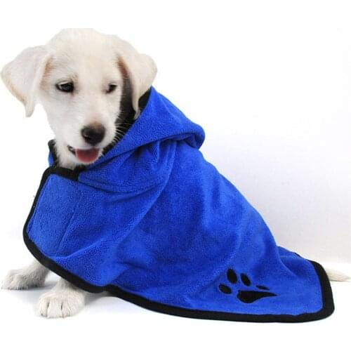 Dog Microfiber Towel Bath Robe Super Absorbent Blanket for Cats Small Large Dogs Pet Drying Beach Towels Cleaning Supplies