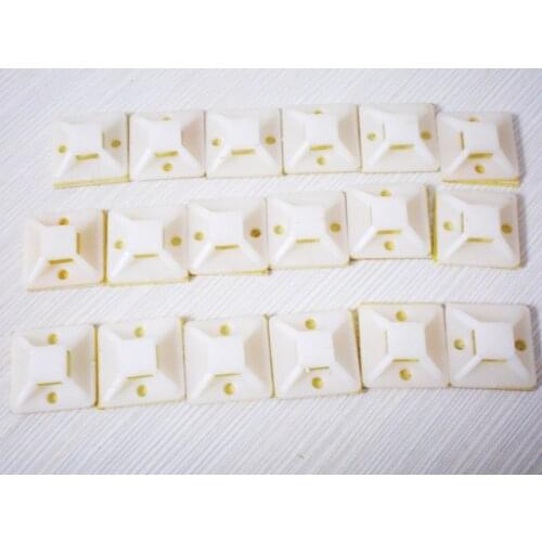 10 pcs of 25mm*25mm cable holder White Zip Tie Cable Wire Removable Self Adhesive Wall Holder Mount Clip