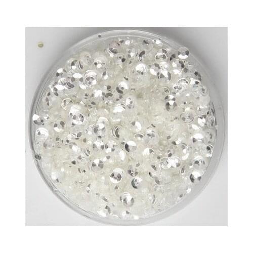 50g 2mm Deep Cup Sequins Round Paillette Embellishment Findings For Crafts DIY Accessory Crystal White Spangles