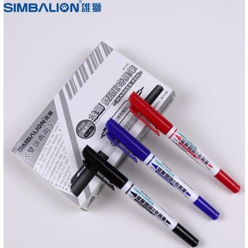 Double-Headed Marker Pens 3 Colors 12Pcs/Box Non-toxic Oil-Based Double Head Permanent Art Markers Pen For Art Supplies