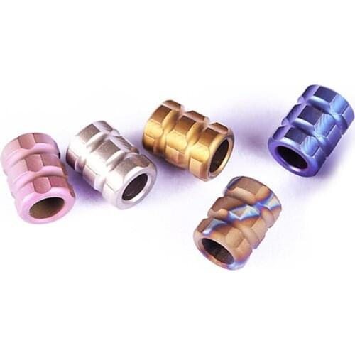 EDC Yellow Paracord Accessory Flame Titanium Alloy Blue Knife Beads Titanium Camping Survival