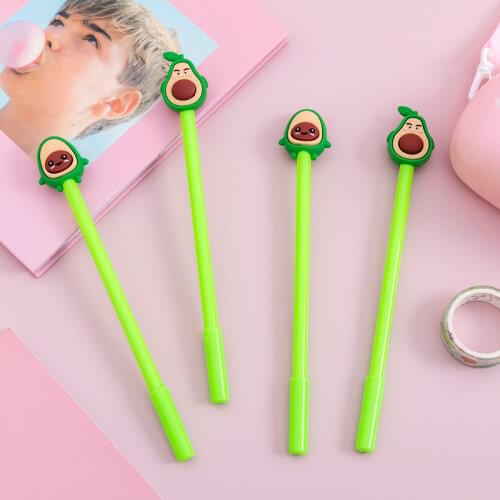 1pcs Avocado Gel Pen Kawaii Face Expression Pen 0.5mm Black Ink Neutral Pen for Kids Gifts Writing School Supplies Escolar