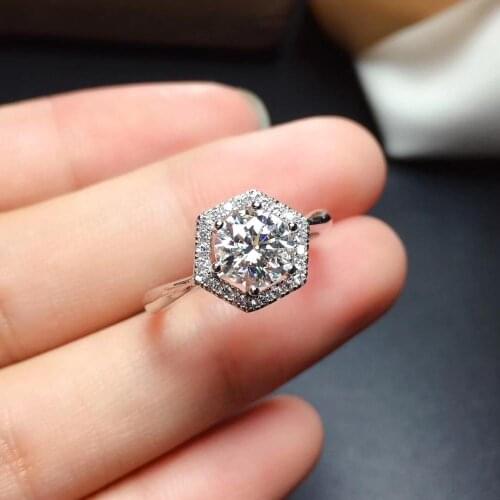 Moissanite rings color D VVS1 .GRA and CMA certificate. Black card 925silver Luxury Ladies Ring