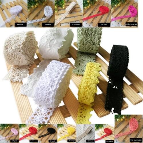 #141 Teeth Cotton Lace Trim Ribbons Fabric 10yards/lot DIY Sewing Multi Width Apparel Accessories Crocheted Embroidered Lace