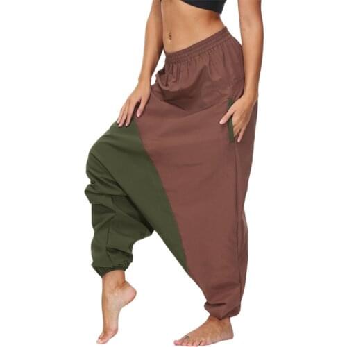 Sarouel Female Oversized Harem Pants Chic Patchwork Hippie Trousers Women High Waist Wide Leg Pants