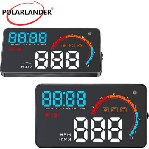 Multi Color D2000 Head Up Display Wired 4" Diagnostic Car HUD Projector Digital Speedometer OBD2