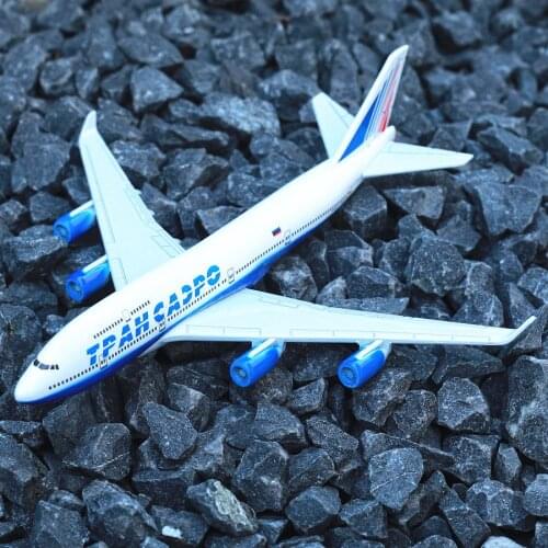 Russian Tpahcadpo Airlines Boeing 747 Aircraft Model 6" Metal Airplane Diecast Mini Moto Collection Eduactional Toys