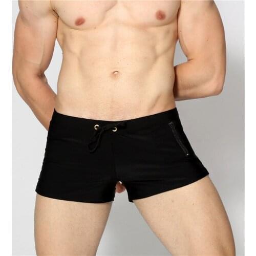 European And American New Style Mens Swimming Trunks Flat Angle Quick-Drying Beach Shorts Swimming Suit Men Vertical Pocket