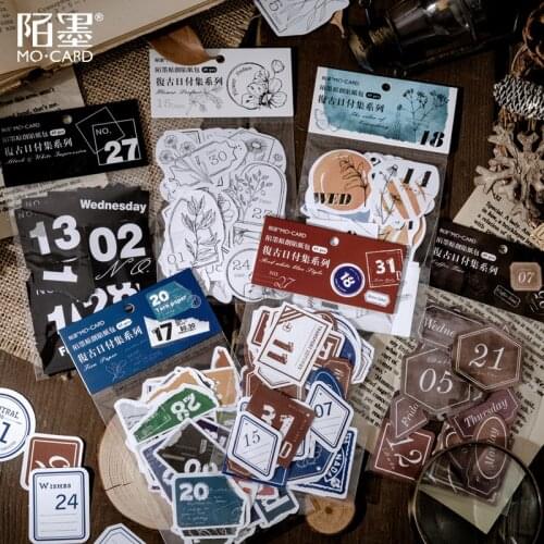 1 Bag Stationery Sticker Decorative Paper Flower Number Days of The Week Stickers Scrapbooking Diary Diy Bullet Journal Stickers