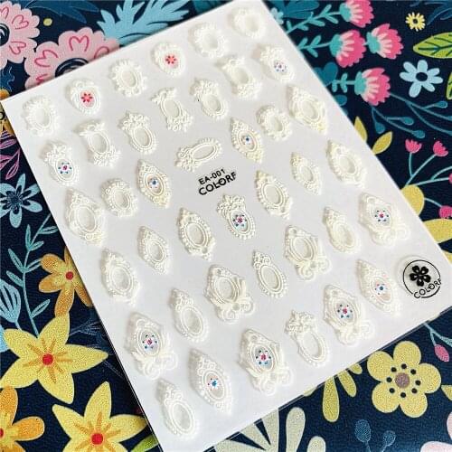 Newest EA-001 Concavity 3d nail art sticker nail decal stamping export japan designs rhinestones decorations
