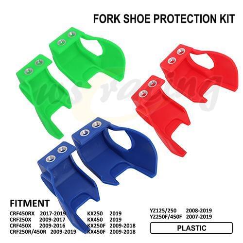 Motorcycle Front Pair Fork Shoe Protector Cover Guard Kit For HONDA Yamaha Kawasaki YZ CRF KX 125 250 250F 450 450F 250X 450X