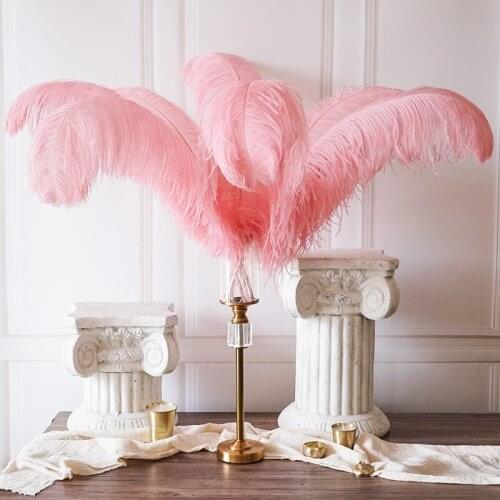 Candlestick ostrich feather crystal container ornaments bedroom living room model room candle home furnishings