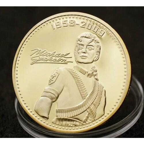 Famous Person Gold Plated Coins Super Star Michael Jackson 1958-2009 Souvenir Gifts