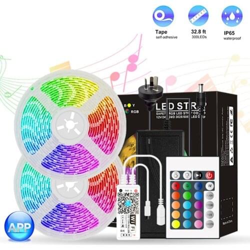 10m SMD 5050 RGB LED Strip Light Multi-functional Practical Durable Classic Waterproof WiFi Controller DC 12V Tape Lamp