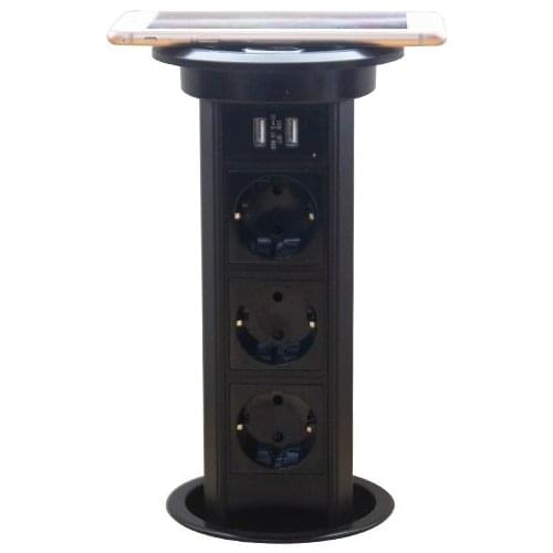 Smart Home Desktop Electrical Sockets With 3 AC 250V EU Schuko Sockets 2 USB Charger Qi Wireless fast charger Desktop Socket