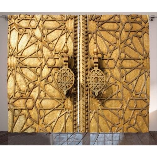 Oriental Curtains Royal Palace in Marrakesh Morocco Satin Fabric Drapes for Living Room Bedroom 2 Panel Window Set