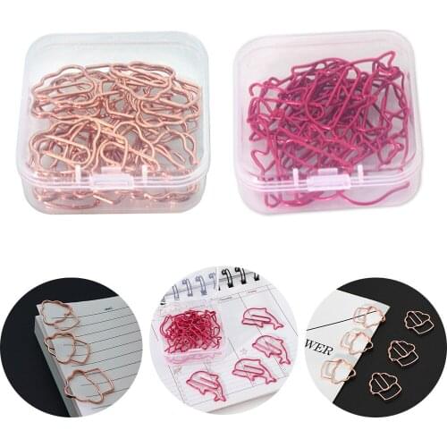 12/10pc Cute Ice Cream/Dolphin Shape Paper Clips Bookmark Photo Memo Ticket Clip Mini Food Sealing Clip Home Kitchen Accessories